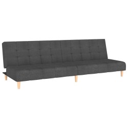vidaXL Sofá cama de 2 plazas tela gris oscuro