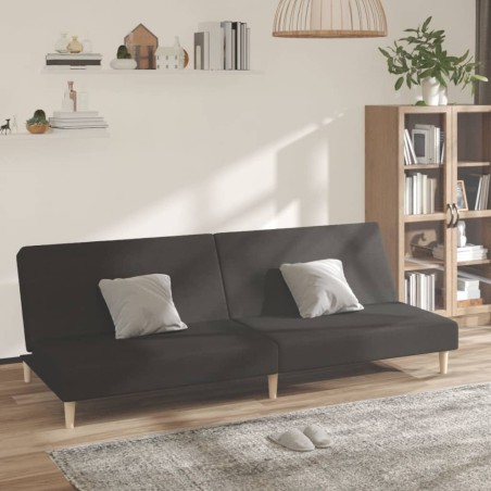 vidaXL Sofá cama de 2 plazas tela negro