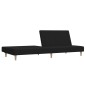 vidaXL Sofá cama de 2 plazas tela negro