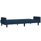 vidaXL Sofá cama de 2 plazas terciopelo azul vidaXL Sofá cama de 2 plazas terciopelo azul