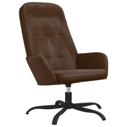 vidaXL Sillón de relax de cuero sintético brillante marrón