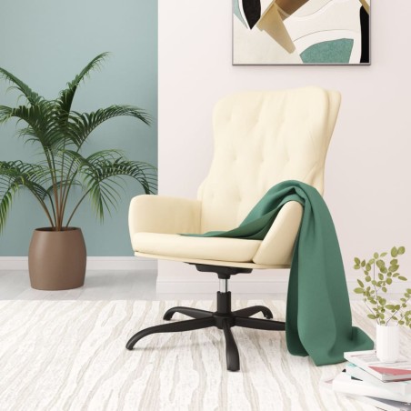 vidaXL Sillón de relax de cuero sintético crema