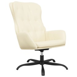 vidaXL Sillón de relax de cuero sintético crema