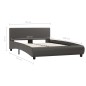 vidaXL Estructura de cama de cuero sintético gris 120x200 cm vidaXL Estructura de cama de cuero sintético gris 120x200 cm