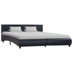 vidaXL Estructura de cama con LED cuero sintético negro 180x200 cm 