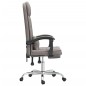 vidaXL Silla de oficina reclinable con masaje tela gris taupé vidaXL Silla de oficina reclinable con masaje tela gris taupé