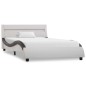 vidaXL Estructura cama con LED cuero sintético blanco negro 90x200 cm vidaXL Estructura cama con LED cuero sintético blanco negro 90x200 cm