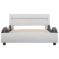vidaXL Estructura cama con LED cuero sintético blanco negro 90x200 cm vidaXL Estructura cama con LED cuero sintético blanco negro 90x200 cm
