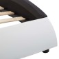 vidaXL Estructura cama con LED cuero sintético blanco negro 90x200 cm vidaXL Estructura cama con LED cuero sintético blanco negro 90x200 cm