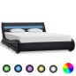 vidaXL Estructura de cama con LED de cuero sintético negro 140x200 cm vidaXL Estructura de cama con LED de cuero sintético negro 140x200 cm