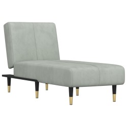 vidaXL Sofá diván de terciopelo gris claro
