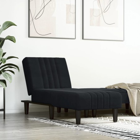 vidaXL Sofá diván de terciopelo negro