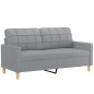 vidaXL Sofá de 2 plazas de tela gris claro 140 cm vidaXL Sofá de 2 plazas de tela gris claro 140 cm