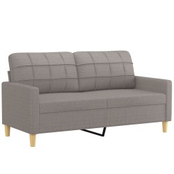 vidaXL Sofá de 2 plazas de tela gris taupé 140 cm