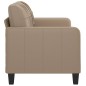 vidaXL Sofá de 2 plazas de cuero sintético color capuchino 140 cm vidaXL Sofá de 2 plazas de cuero sintético color capuchino 140 cm