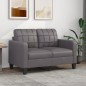 vidaXL Sofá de 2 plazas de cuero sintético gris 120 cm vidaXL Sofá de 2 plazas de cuero sintético gris 120 cm
