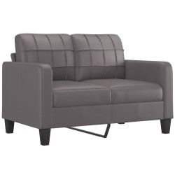 vidaXL Sofá de 2 plazas de cuero sintético gris 120 cm
