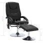 vidaXL Sillón de masaje con reposapiés cuero sintético negro vidaXL Sillón de masaje con reposapiés cuero sintético negro