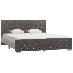vidaXL Estructura de cama de terciopelo gris 160x200 cm