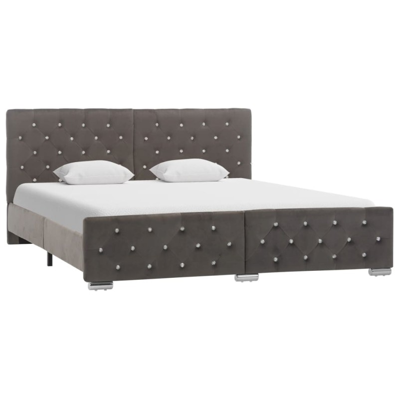 vidaXL Estructura de cama de terciopelo gris 160x200 cm vidaXL Estructura de cama de terciopelo gris 160x200 cm