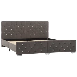 vidaXL Estructura de cama de terciopelo gris 160x200 cm