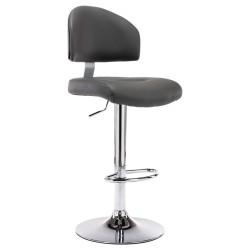 vidaXL Taburete de cocina cuero sintético gris