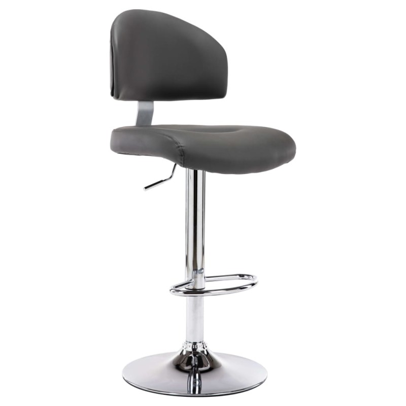 vidaXL Taburete de cocina cuero sintético gris