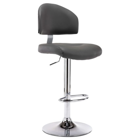 vidaXL Taburete de cocina cuero sintético gris