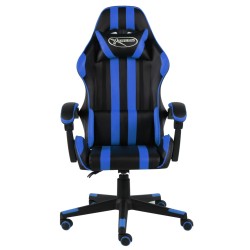vidaXL Silla gaming de cuero sintético negro y azul