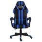 vidaXL Silla gaming de cuero sintético negro y azul