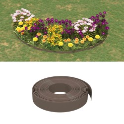 vidaXL Borduras de jardín 2 uds polietileno marrón 10 m 10 cm