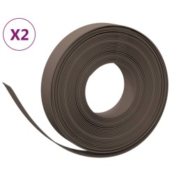 vidaXL Borduras de jardín 2 uds polietileno marrón 10 m 10 cm