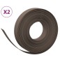 vidaXL Borduras de jardín 2 uds polietileno marrón 10 m 10 cm vidaXL Borduras de jardín 2 uds polietileno marrón 10 m 10 cm