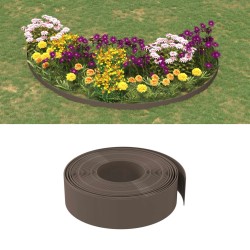vidaXL Borduras de jardín 2 uds polietileno marrón 10 m 15 cm