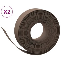 vidaXL Borduras de jardín 2 uds polietileno marrón 10 m 15 cm