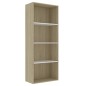 vidaXL Estantería 4 niveles contrachapada blanca roble 60x30x151,5cm vidaXL Estantería 4 niveles contrachapada blanca roble 60x30x151,5cm