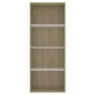 vidaXL Estantería 4 niveles contrachapada blanca roble 60x30x151,5cm vidaXL Estantería 4 niveles contrachapada blanca roble 60x30x151,5cm