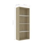 vidaXL Estantería 4 niveles contrachapada blanca roble 60x30x151,5cm vidaXL Estantería 4 niveles contrachapada blanca roble 60x30x151,5cm