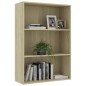 vidaXL Estantería de 3 niveles madera contrachapada roble 80x30x114cm vidaXL Estantería de 3 niveles madera contrachapada roble 80x30x114cm