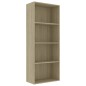 vidaXL Estantería 4 niveles madera contrachapada roble 60x30x151,5cm vidaXL Estantería 4 niveles madera contrachapada roble 60x30x151,5cm