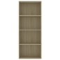 vidaXL Estantería 4 niveles madera contrachapada roble 60x30x151,5cm vidaXL Estantería 4 niveles madera contrachapada roble 60x30x151,5cm