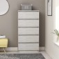 vidaXL Aparador con cajones contrachapada gris hormigón 60x35x121 cm vidaXL Aparador con cajones contrachapada gris hormigón 60x35x121 cm