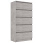 vidaXL Aparador con cajones contrachapada gris hormigón 60x35x121 cm vidaXL Aparador con cajones contrachapada gris hormigón 60x35x121 cm
