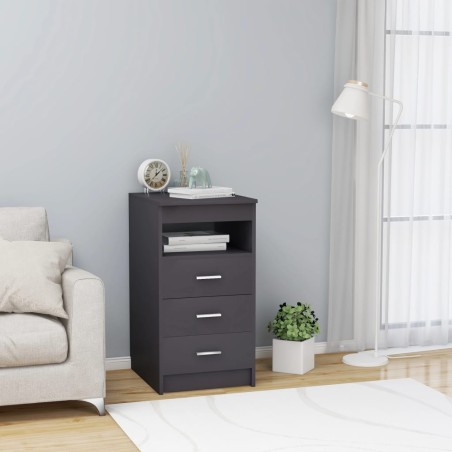 vidaXL Cajonera de madera contrachapada gris 40x50x76 cm
