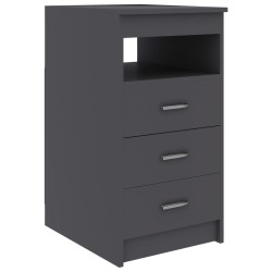 vidaXL Cajonera de madera contrachapada gris 40x50x76 cm