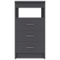 vidaXL Cajonera de madera contrachapada gris 40x50x76 cm vidaXL Cajonera de madera contrachapada gris 40x50x76 cm