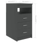 vidaXL Cajonera de madera contrachapada gris 40x50x76 cm vidaXL Cajonera de madera contrachapada gris 40x50x76 cm