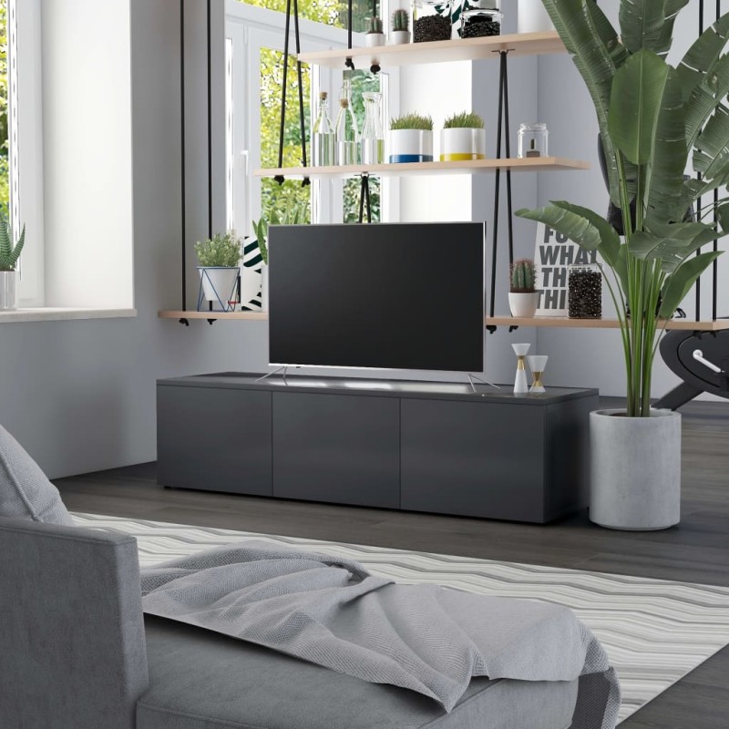 vidaXL Mueble para TV madera contrachapada gris 120x34x30 cm vidaXL Mueble para TV madera contrachapada gris 120x34x30 cm