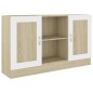 vidaXL Aparador contrachapada blanco y roble Sonoma 120x30,5x70 cm vidaXL Aparador contrachapada blanco y roble Sonoma 120x30,5x70 cm