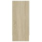 vidaXL Aparador contrachapada blanco y roble Sonoma 120x30,5x70 cm vidaXL Aparador contrachapada blanco y roble Sonoma 120x30,5x70 cm
